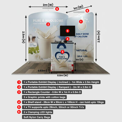 Polyester Fabric Trade Show Booth 3x3m Modular Tradeshow Booths