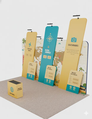 3x6m Trade Show Booth Portable Photo Booth Backwall Fabric Display Kit