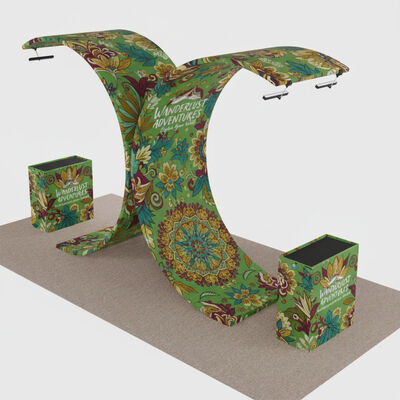 Portable Trade Show Displays 3x6m Fabric Display Booth Customized