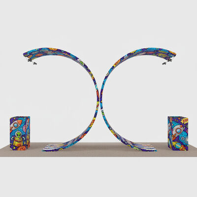 Portable Trade Show Displays 3x6m Fabric Display Booth Customized