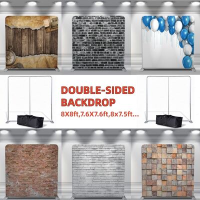 Expo Photo Booth Cloth Backdrop 7.6x7.6 Straight Pillow Case Backdrop