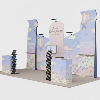 3x6m Trade Show Booth Modular Fabric Display Kit Replaceable Graphics