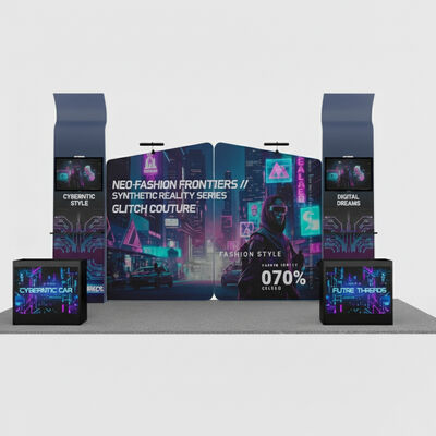 Lightweight 10x20 Trade Show Displays 250 Gsm Fabric Backwall Display