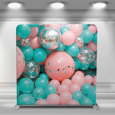 8x7.5ft Pillowcase Backdrop Two Stands Three Printed Covers Photo Booth Setup