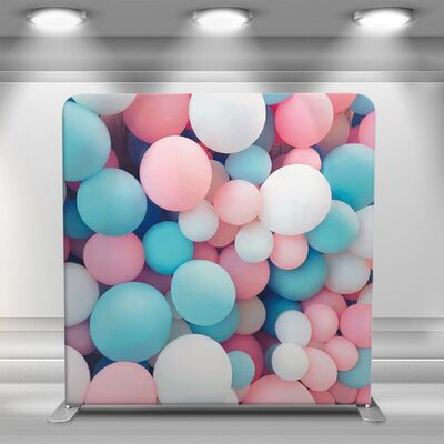 8x7.5ft Pillowcase Backdrop Two Stands Three Printed Covers Photo Booth Setup