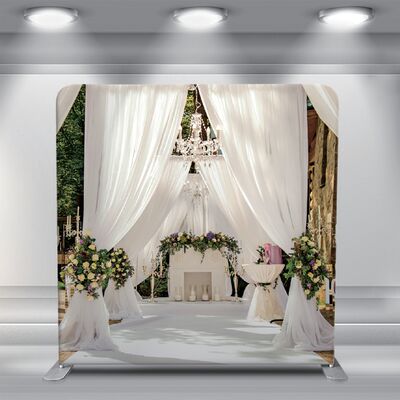 Outdoor Wedding Booth Backdrop 7x7ft Polyester Fabric Backdrop