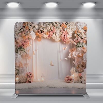 Tension Fabric Backdrop Photo Booth 8x8ft Two Stands Three Replacement Covers