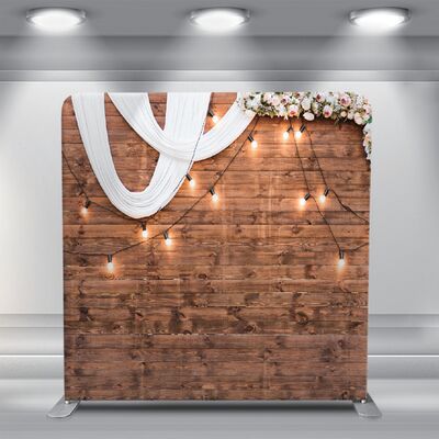 Tension Fabric Backdrop Photo Booth 8x8ft Two Stands Three Replacement Covers