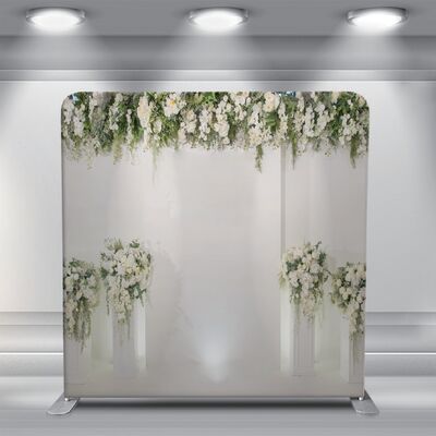 Tension Fabric Backdrop Photo Booth 8x8ft Two Stands Three Replacement Covers