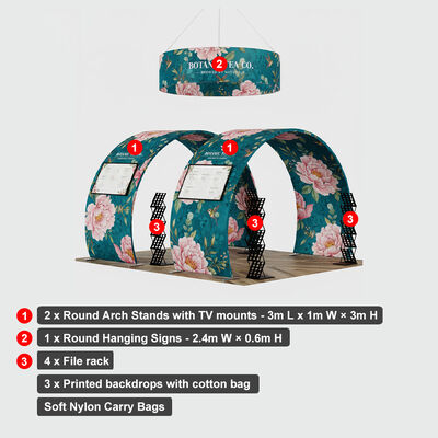 3x6m Trade Show Booth Modular Exhibition Display Kit Fabric Walls