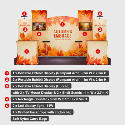 10x20ft Trade Show Booth Portable Fabric Display Kit Replaceable Graphics