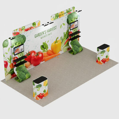 Modular Exhibit Booths 3x6m Tension Fabric Display Booth For Event