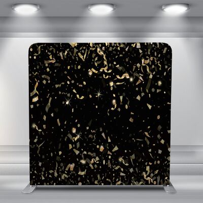 7.6x7.6ft Pillowcase Backdrop Gold Sprinkle Printed Fabric Backdrops