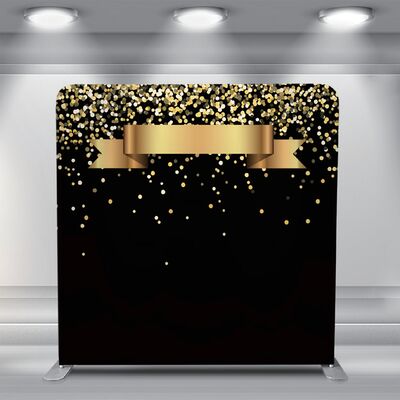 7.6x7.6ft Pillowcase Backdrop Gold Sprinkle Printed Fabric Backdrops