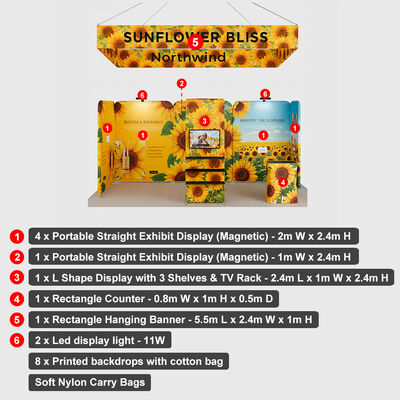 6x3 Modular Trade Show Booth Portable Fabric Backwall Display