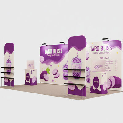 3X6 Trade Show Booth Portable Booth Kit Fabric Backwall Counter Combo