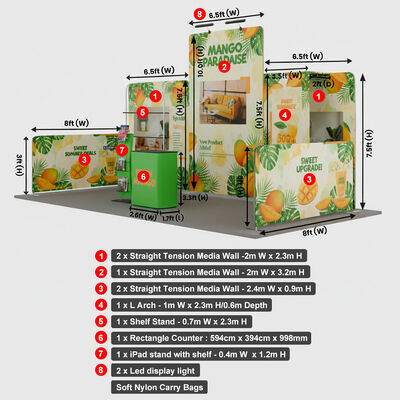 3x6m Trade Show Booth Portable Booth Display Kit Multiple Layout Options