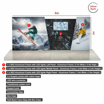 Portable 10x20 Trade Show Booth Reusable Fabric Expo Booth Backdrop