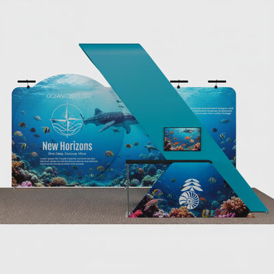 6x3m Trade Show Booth with Lightweight Aluminum Frame and High-Resolution Dye-Sublimated Fabric for Tool-Free Assembly