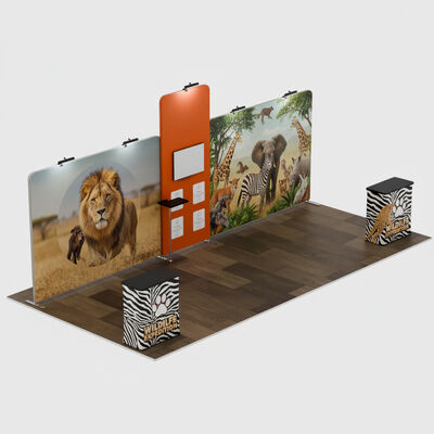 Polyester Fabric 10x20 Exhibit Booth CMYK Printed 10x20 Modular Booth