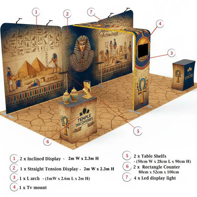 3x6m Trade Show Booth Portable Booth Display Kit Tension Fabric Backwall