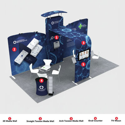 20x10ft Trade Show Booth Modular U Shape Tension Fabric Display System