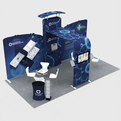 20x10ft Trade Show Booth Modular U Shape Tension Fabric Display System