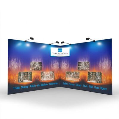 3x6m Trade Show Booth with Lightweight Aluminum Frame, Tool-Free Assembly, and Dye Sublimation Print