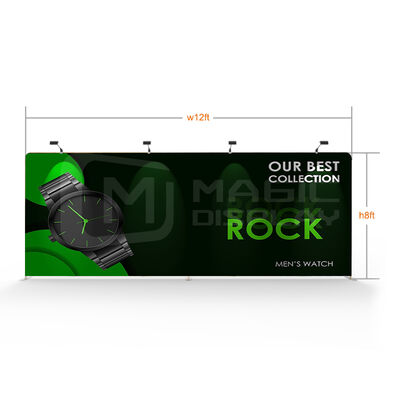 12x8 15x8 20x8 Tension Fabric Display Backdrop Portable Exhibition Banner Stand