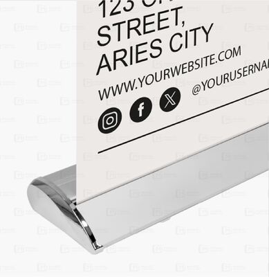 Logo Customized 85*200cm Aluminum Accessory Retractable Banners Display Promotion Roll Up Banner
