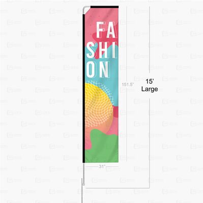 Custom Rectangular Flags Custom Advertising Waterproof Promotional Flags Banners 