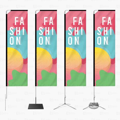 Custom Rectangular Flags Custom Advertising Waterproof Promotional Flags Banners 