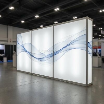 LED Backlit SEG Light Box Exhibition Backdrop with Dye Sublimation Printing and Tool-Free Assembly