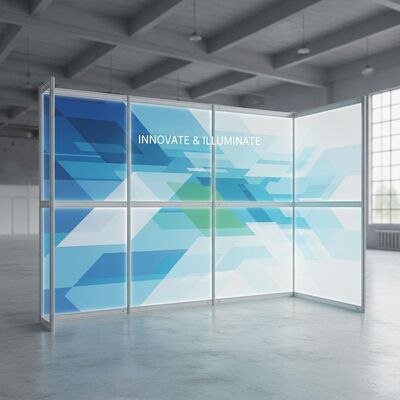 SEG Light Box Exhibition Backdrop with Dye Sublimation Printing, Tool-Free Assembly, and Custom Sizes