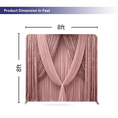 Pink Sequin Drape Pillow Case Cover Backdrop Expo Easy Trade Show Booth Tube Display Tension Fabric Banner
