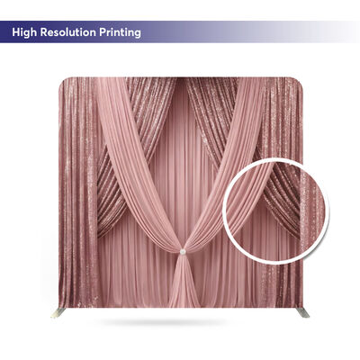 Pink Sequin Drape Pillow Case Cover Backdrop Expo Easy Trade Show Booth Tube Display Tension Fabric Banner