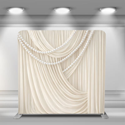 Ivory Drape Pillow Case Cover Backdrop Custom Trade Show Advertising Banner Tension Fabric Display Portable Backdrop Stand