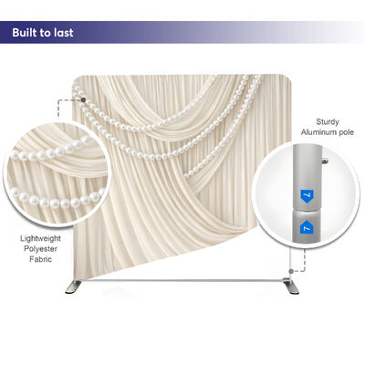 Ivory Drape Pillow Case Cover Backdrop Custom Trade Show Advertising Banner Tension Fabric Display Portable Backdrop Stand