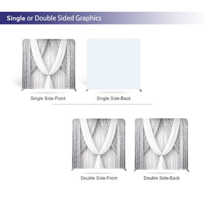 Silver Sequin Drape Pillow Case Cover Backdrop Custom Trade Show Advertising Banner Tension Fabric Display Portable Backdrop Stand