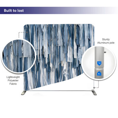 Denim Fringe Backdrop Pillow Case Cover Backdrop Custom Trade Show Advertising Banner Tension Fabric Display Portable Backdrop Stand
