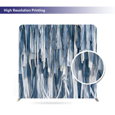 Denim Fringe Backdrop Pillow Case Cover Backdrop Custom Trade Show Advertising Banner Tension Fabric Display Portable Backdrop Stand