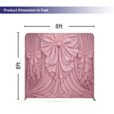 Pink Bow Drape Pillow Case Cover Backdrop Custom Trade Show Advertising Banner Tension Fabric Display Portable Backdrop Stand