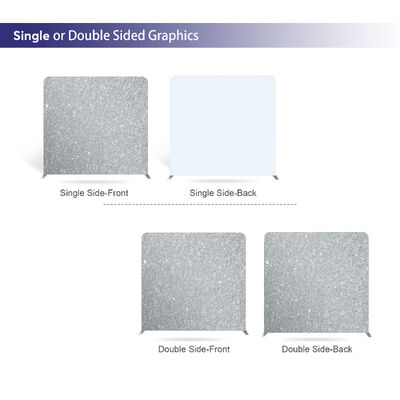 Silver Glitter Lightweight Wedding Tension Fabric Backdrop Wall Custom Foldable Aluminum Stand
