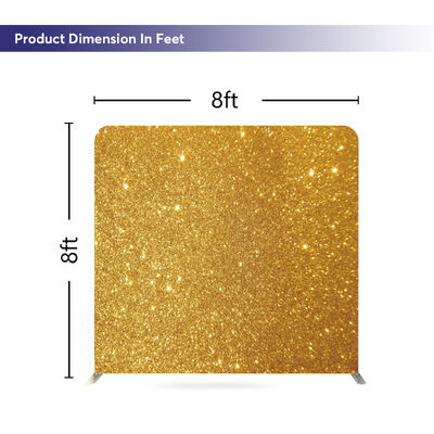 Gold Glitter Lightweight Wedding Tension Fabric Backdrop Wall Custom Foldable Aluminum Stand