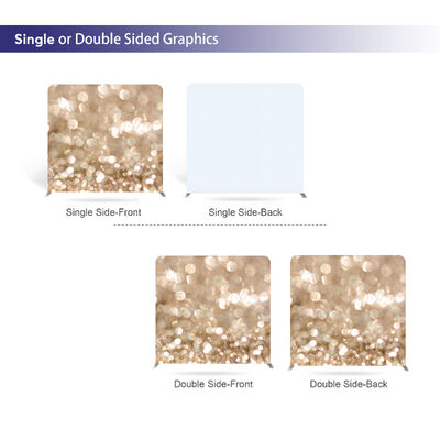 Champagne Sparkle Tension Fabric Backdrop Aluminium Tube Display Trade Show Booths for Exhibition