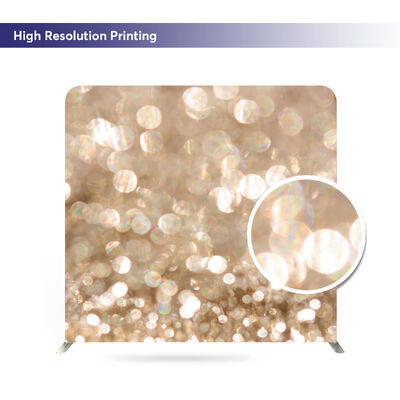 Champagne Sparkle Tension Fabric Backdrop Aluminium Tube Display Trade Show Booths for Exhibition