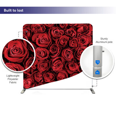 Red Rose Tension Fabric Backdrop Aluminium Tube Display Pillow Cover Backdrop For Wedding Party Events