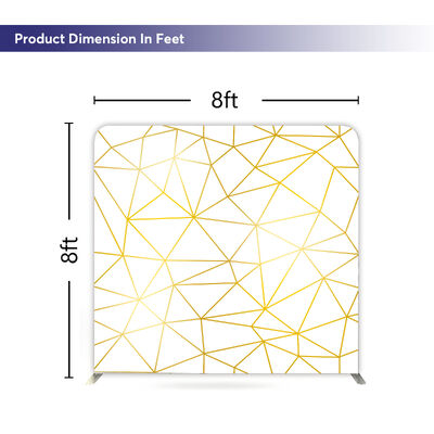 Gold Geometric Tension Fabric Backdrop Photobooth Studio Wall Party Photography Background Birthday Wedding 360 Photo Banner