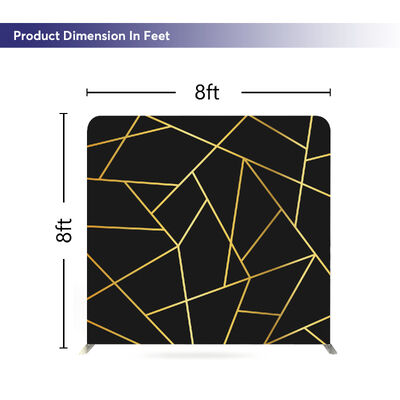 Gold Geometric Custom Tension Fabric Display Double Sided Pillow Case Backdrop Banner Event Booth Tension Fabric Backdrop