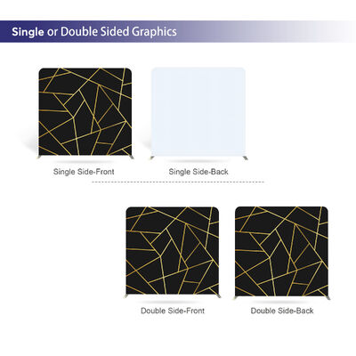 Gold Geometric Custom Tension Fabric Display Double Sided Pillow Case Backdrop Banner Event Booth Tension Fabric Backdrop